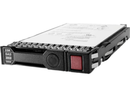 Disco duro HP 300GB 12G SAS 15K, vista lateral con detalles de etiqueta y diseño.