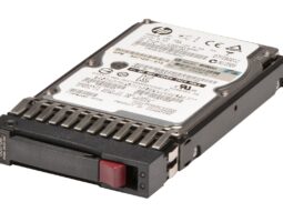 Disco duro HP HDD 600GB 10K 6G SAS, formato 2.5 pulgadas, con etiqueta de especificaciones.