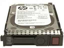 Disco duro HP HDD de 1TB 6G y 7200 RPM con etiqueta detallada, vista frontal.