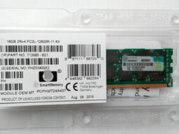 Módulo de memoria HP 16GB PC3L-12800R en embalaje plástico transparente.