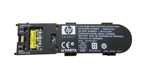 Batería HP Smart RAID, modelo de níquel-hidruro metálico, etiquetada con información del producto.